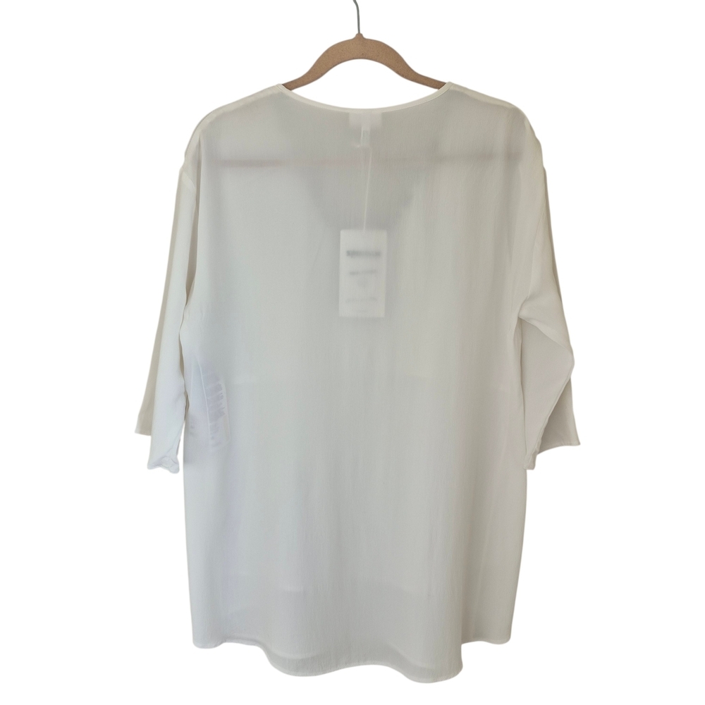 Sportalm White V-neck Multilayer Tunic Blouse NEW - Picture 3 of 11